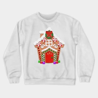 Christmas Gingerbread House | Faux Felt Applique Style by Cherie(c)2021 Crewneck Sweatshirt